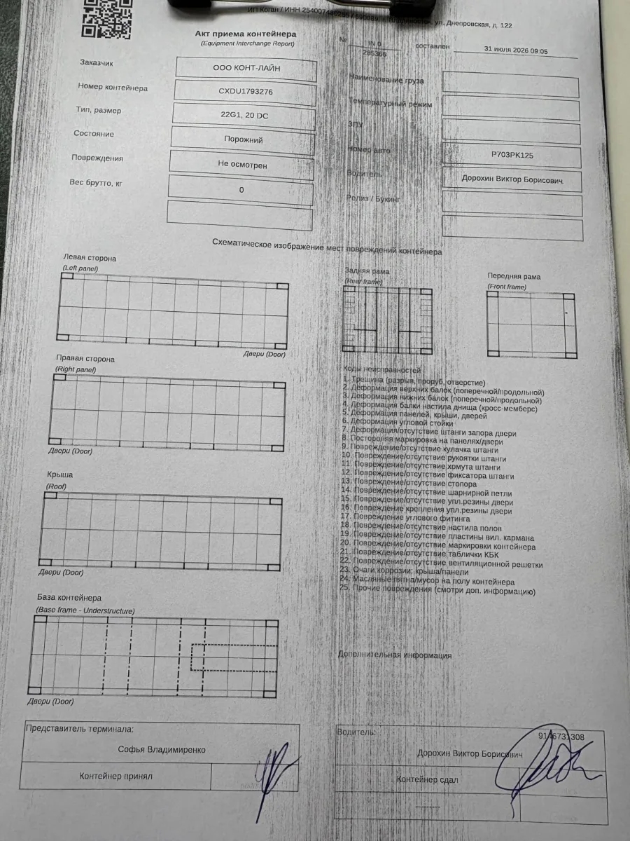 Морской контейнер 20GP (IICL)